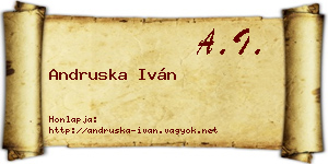 Andruska Iván névjegykártya