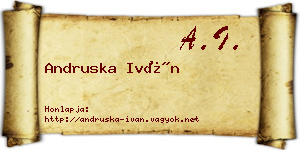 Andruska Iván névjegykártya